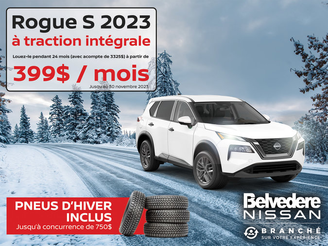 Louez le Rogue S à Traction intégrale à partir de 399$/mois (et obtenez pneus gratuits jusqu'à concurrence de 750$)
