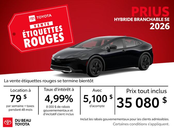Prius Hybride Branchable 2026