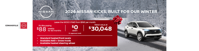 2026 Kicks - 88$/weekly