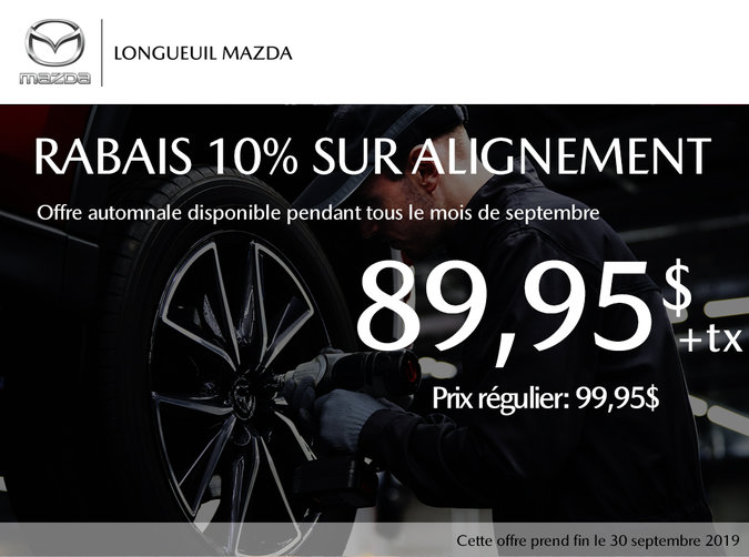 Rabais 10% sur alignement