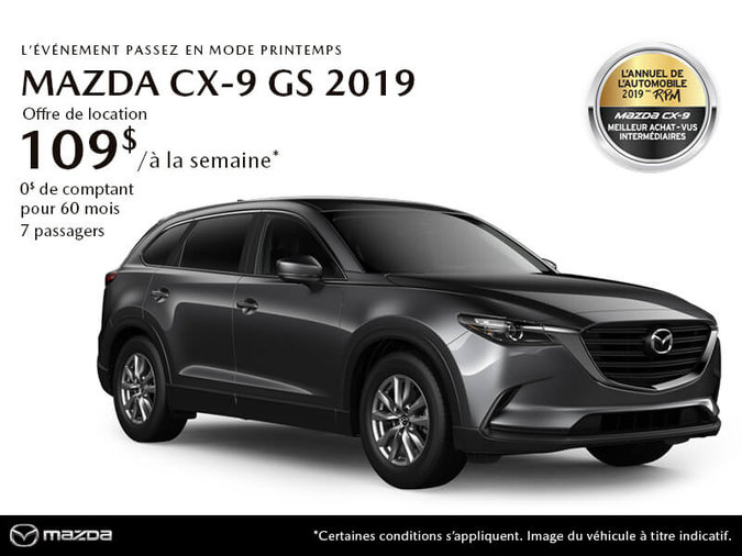 Procurez-vous le Mazda CX-9 GS 2019 AUJOURD'HUI!