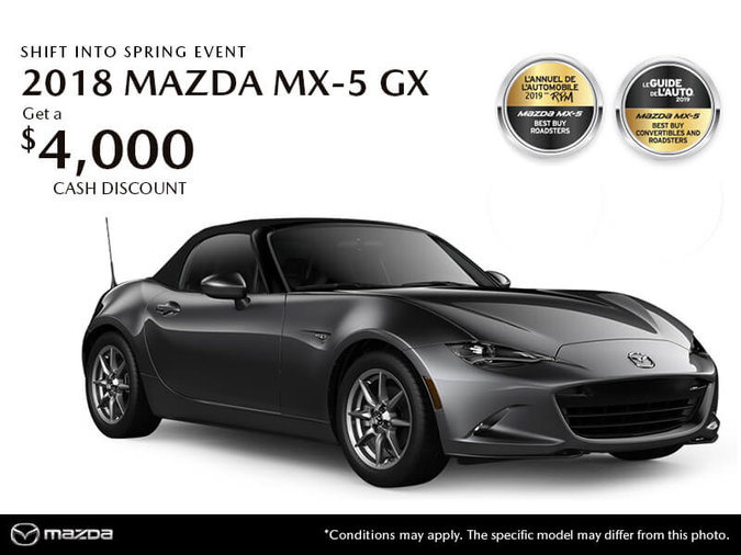 Get the 2018 Mazda MX-5 GX TODAY!