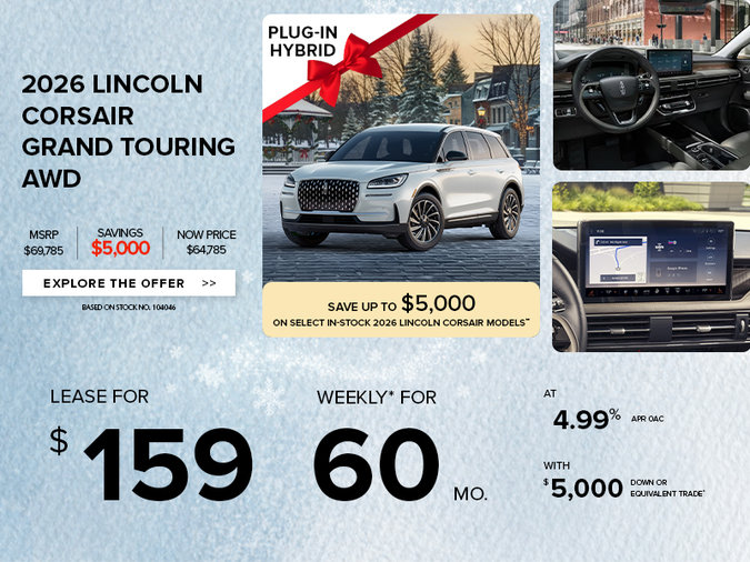 Lease a 2026 Lincoln Corsair Grand Touring AWD for $159 weekly*