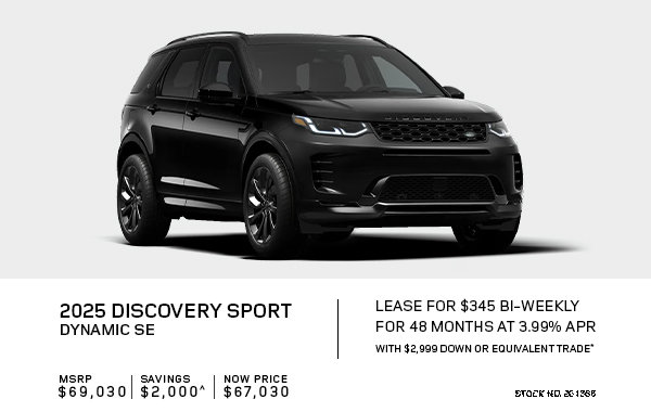 Lease a 2025 Discovery Sport Dynamic SE for $345 bi-weekly*