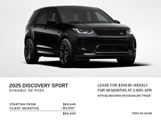 Lease a 2025 Discovery Sport Dynamic SE for $349 bi-weekly*
