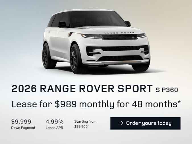Lease a 2026 Range Rover Sport S P360 for $989 monthly*