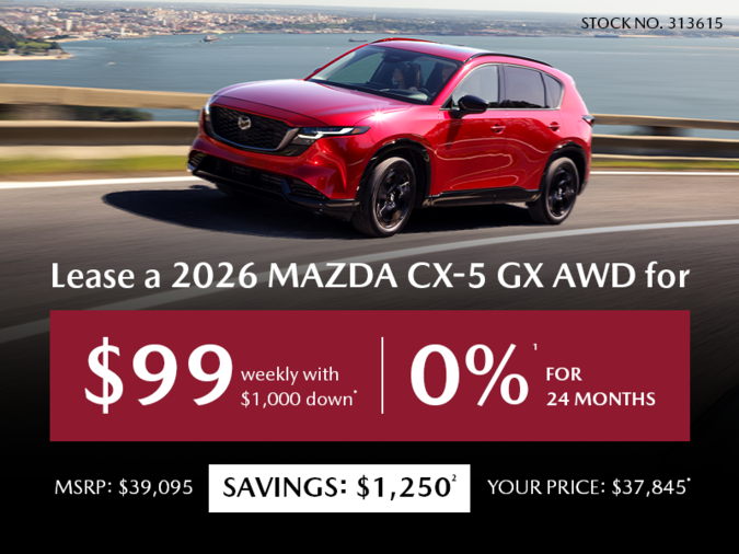 Pacific Mazda - Lease a 2026 Mazda CX-5 GX AWD for $99 per week*