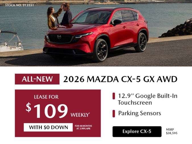 Pacific Mazda - Lease a 2026 Mazda CX-5 GX AWD for $109 per week*