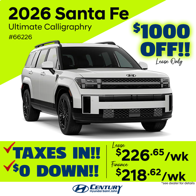 2026 Santa Fe $1000 OFF (lease only)