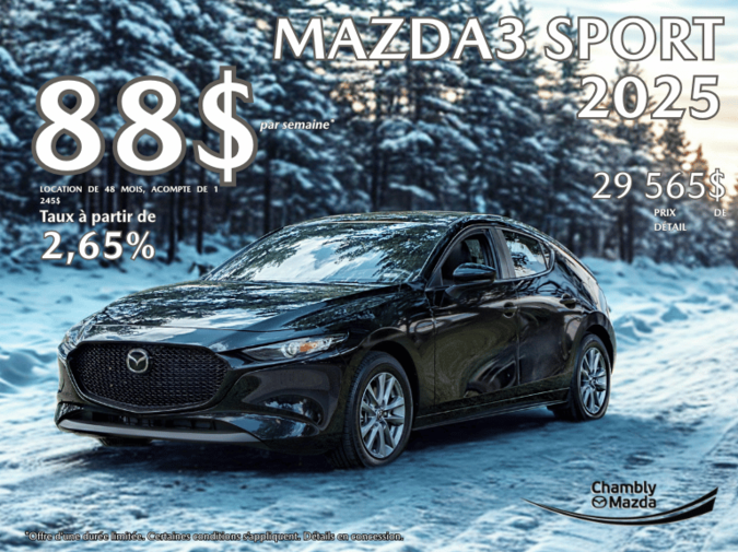 Chambly Mazda - Procurez-vous le Mazda3 sport 2025