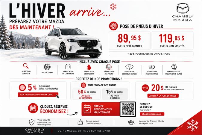 Chambly Mazda - Préparez votre Mazda pour l'hiver et économisez !