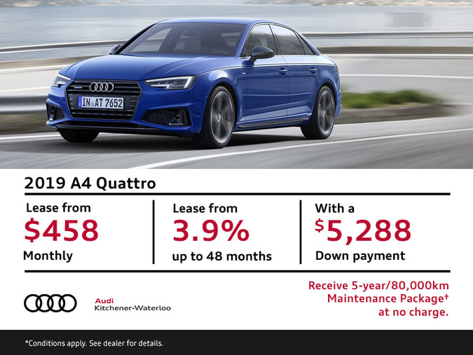 Drive the 2019 Audi A4 quattro Today