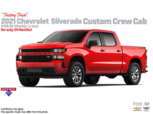 Chevy Silverado Custom Crew Cab only $199 bi-weekly plus tax with $0 DOWN!