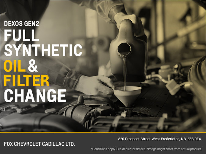 Oil Change Special Fox Chevrolet Ltd in Fredericton