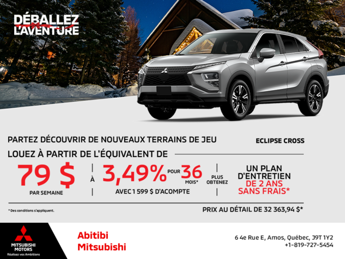 Procurez-vous le Mitsubishi Eclipse Cross 2026