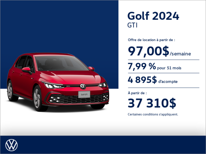 Procurezvous la Golf GTI 2024 Mauricie Volkswagen TroisRivières