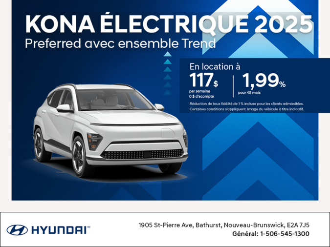Procurez-vous le Hyundai Kona Electric 2025