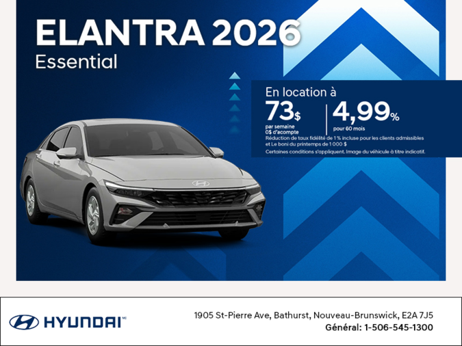 Procurez-vous le Hyundai Elantra 2026