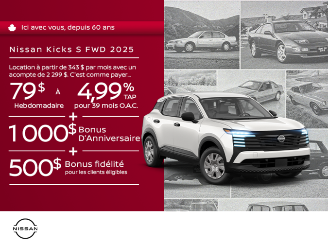 Procurez-vous le Nissan Kicks 2025