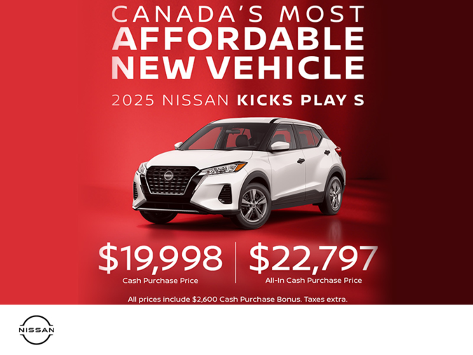 Get the 2025 Nissan Kicks Play S!