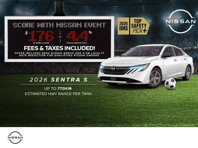 Get the 2026 Nissan Sentra S Today!