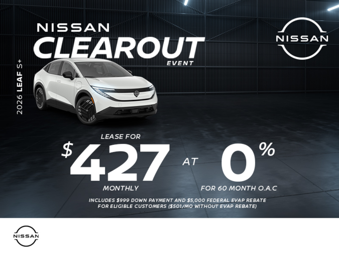 Get the 2026 Nissan Leaf S+!