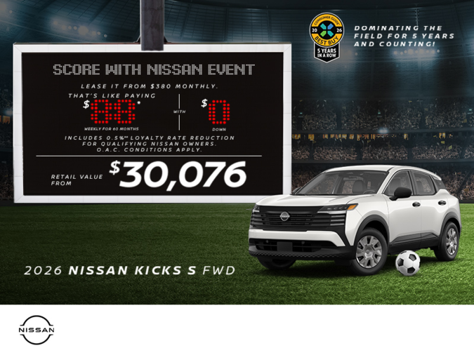 Get the 2026 Kicks S Today!