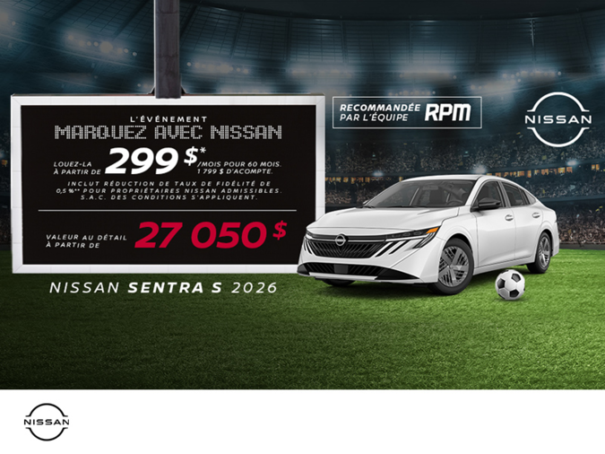 Obtenez la Sentra S 2026 !