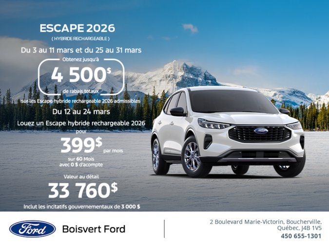Ford Escape Hybride 2026