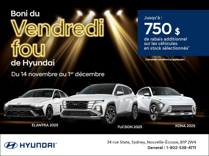Boni Vendredi Fou de Hyundai