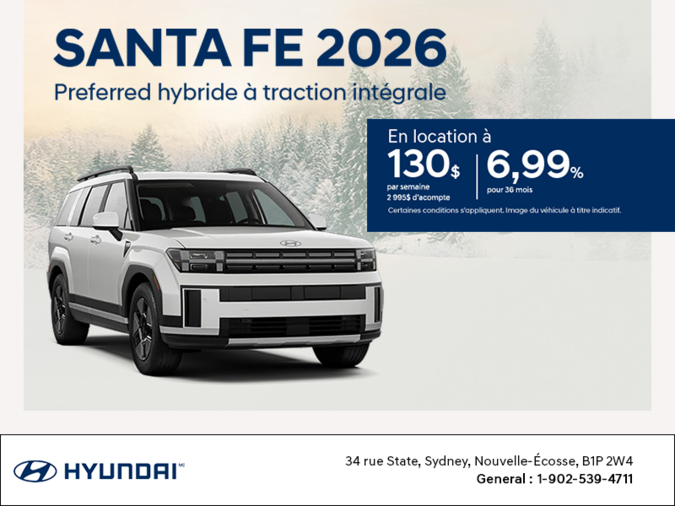 Procurez-vous le Hyundai Santa Fe Hybrid 2026