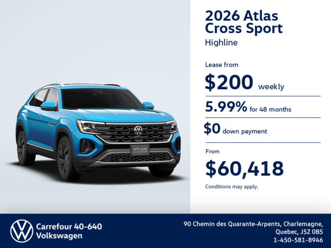 Get the 2026 Volkswagen Atlas Cross Sport