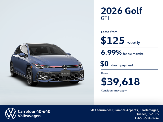 Get the 2026 Volkswagen Golf GTI
