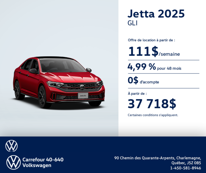 Procurez-vous la Volkswagen Jetta Gli 2025