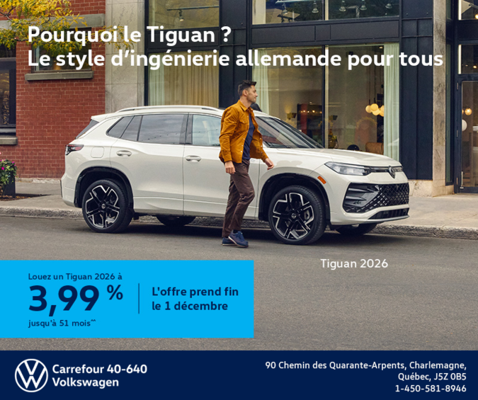 Procurez-vous le Volkswagen Tiguan 2026