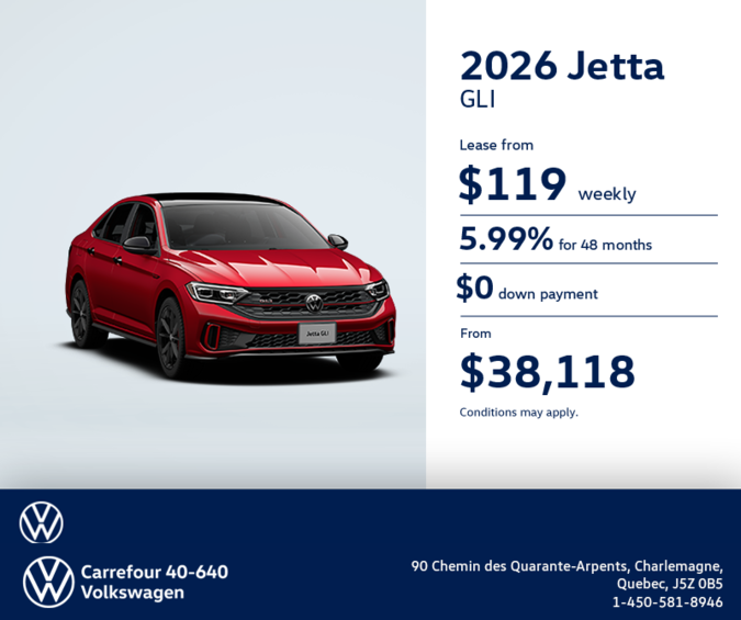 Get the 2026 Volkswagen Jetta GLI