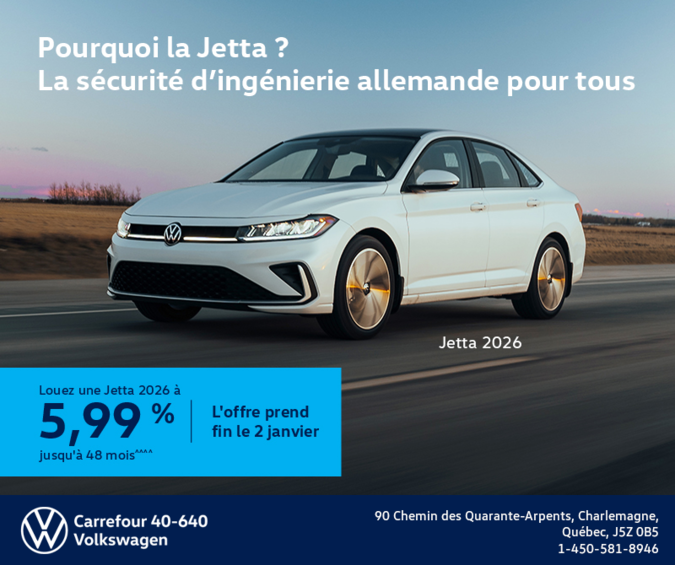 Procurez-vous la Volkswagen Jetta 2026