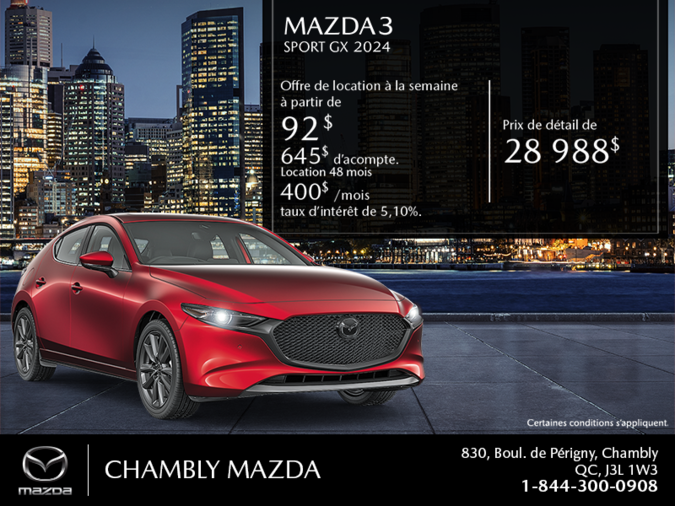 Chambly Mazda - Procurez-vous le Mazda 3 Sport 2025