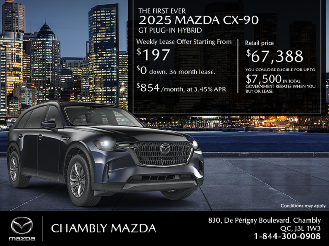 Chambly Mazda - Get the 2025 Mazda CX-90 PHEV