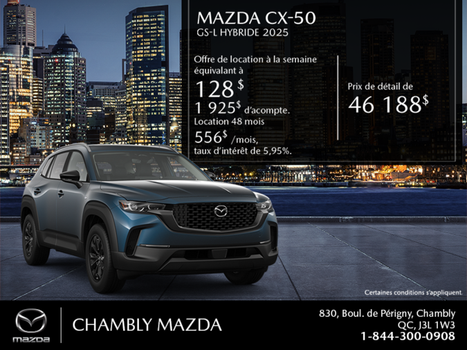 Chambly Mazda - Procurez-vous le Mazda Cx-50 Hybride 2025