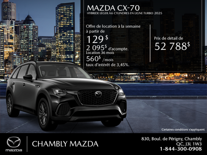 Chambly Mazda - Procurez-vous le Mazda Cx-70 Mhev 2025