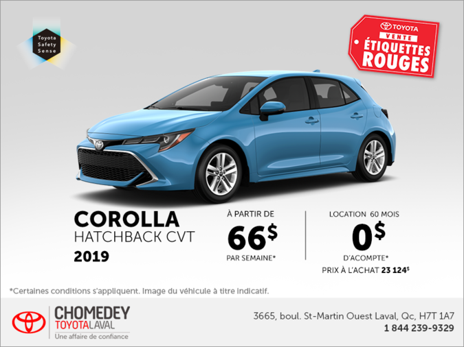 Toyota Corolla à hayon 2019