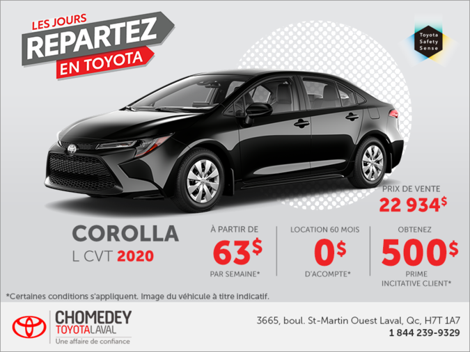 Toyota Corolla L CVT 2020