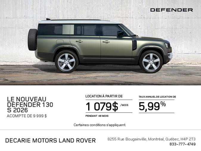Le Land Rover Defender 130 S 2026
