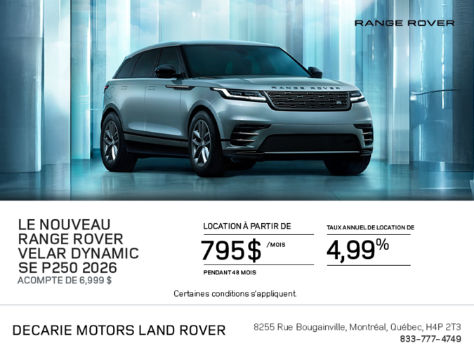 Le Range Rover Velar Dynamic SE 2026