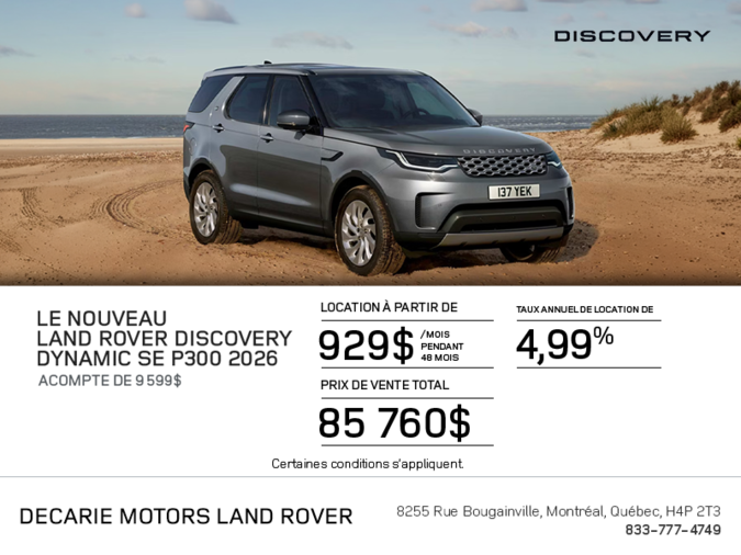 Le Land Rover Discovery Dynamic SE 2026