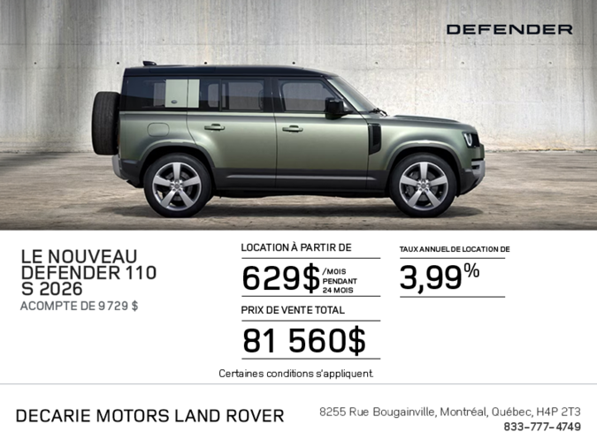 Le Land Rover Defender 110 S 2026