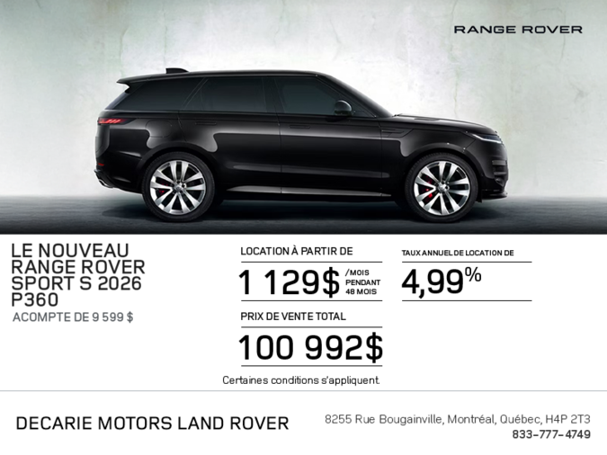 Le Range Rover Sport S 2026