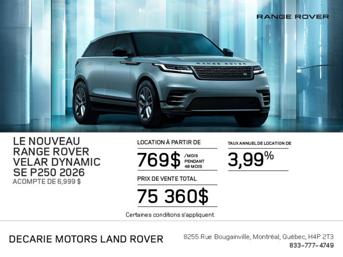 Le Range Rover Velar Dynamic SE 2026