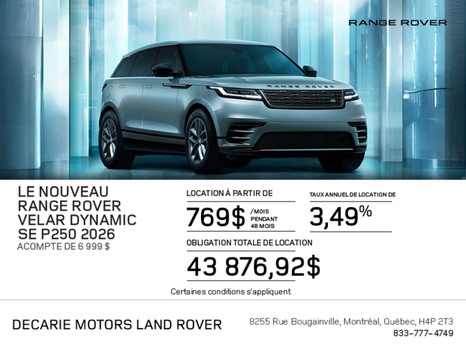 Land Rover Range Rover Velar 2026